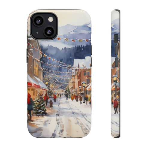 Bustling Victorian Christmas Market - Impact Resistant Phone Case iPhone 13 Matte